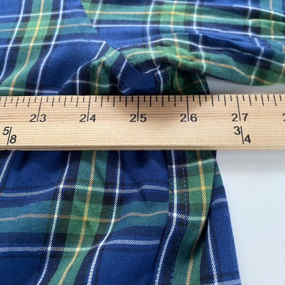L.L. Bean Shirt Mens Size XL Blue Green Plaid Button Up Wrinkle Resistant Preppy - Picture 3 of 7